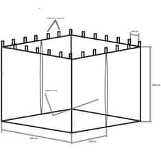 Greatstore Moskytiéra pre záhradný stan INSTENT 3 x 3 m - čierna