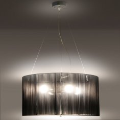 shumee Závesné svetlo v retro štýle, čierne, 50 x 50 x 71 cm