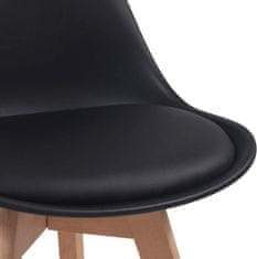 shumee Sada stoličiek s plastovým sedadlom, 2 ks, čierne