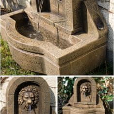 Greatstore Záhradná fontána - fontána levia hlava 50 x 54 x 29 cm