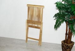 Greatstore DIVERO skladacia stolička z teakového dreva, 2 kusy