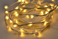 Greatstore Vianočné LED osvetlenie – snehové vločky – 48 LED, teplá biela