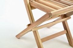 Greatstore Skladacia detská stolička z teakového dreva DIVERO