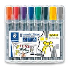 Staedtler Popisovače na flipchart "Lumocolor 356", 8 farieb, 2-5 mm, klinový hrot, 356 SWP8