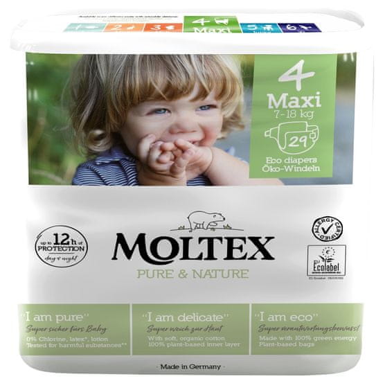 MOLTEX Plienky Pure & Nature Maxi 7-18 kg - ekonomické balenie (6 x 29 ks)