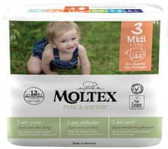 MOLTEX Plenky Pure & Nature Midi 4-9 kg - ekonomické balenie (4 x 33 ks)