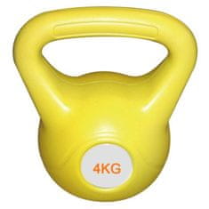 LiveUp Cink kettlebell PLAST LiveUp 4 kg žltá