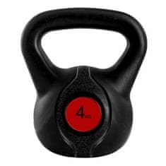 LiveUp Cink kettlebell PLAST LiveUp 4 kg čierna