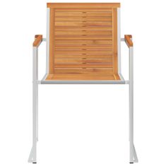 Vidaxl Záhradné stoličky s podložkami 2 ks masívna akácia drevo a oceľ