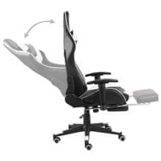 Vidaxl Otočná herná stolička s opierkou nôh biela PVC
