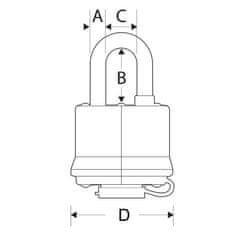 MasterLock Visiaci zámok odolný poveternostným vplyvom 312EURD - 40mm