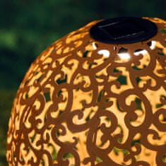 Vidaxl HI Solárna záhradná LED lampa v tvare gule, 28,5 cm, kov, hnedá