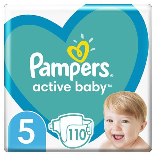 Pampers Active Baby Plenky Veľkosť 5, 110 Plienok, 11-16 kg