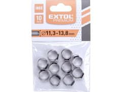 Extol Premium Hadicová spojka (8865171) spona na 1/4″ pneumatickú hadicu, 10ks, Ø 11.3mm – 13.8mm, antikoro