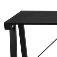 Design Scandinavia Pracovný stôl Typhoon, 125 cm, sklo, čierna