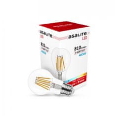 Asalite ASAL0119 LED žiarovka E27 8 W filament klasická banka sklenená Farba svetla (K): 2700