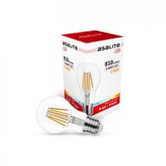 Asalite ASAL0119 LED žiarovka E27 8 W filament klasická banka sklenená Farba svetla (K): 2700