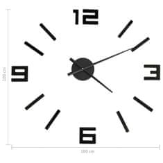 Vidaxl 3D nástenné hodiny s moderným dizajnom čierne 100 cm XXL