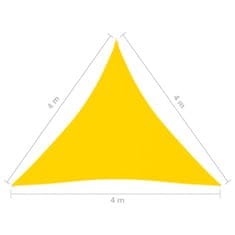 Vidaxl Tieniaca plachta oxfordská látka trojuholníková 4x4x4 m žltá