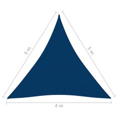 Vidaxl Tieniaca plachta oxfordská látka trojuholníková 4x5x5 m modrá