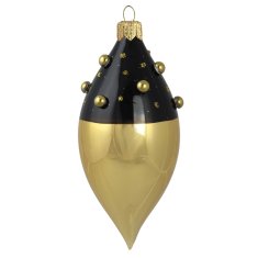 Decor By Glassor Oliva čierno-zlatá s perličkami