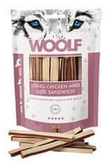 Woolf pochúťka soft chicken, cod sandwich long 100g