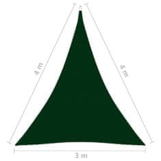 Vidaxl Tieniaca plachta oxfordská látka trojuholníková 3x4x4 m tmavozelená
