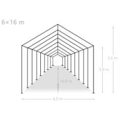 Vidaxl Párty stan, PE 6x16 m, biely