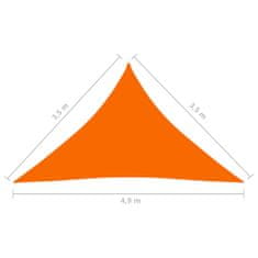 Vidaxl Tieniaca plachta oxfordská látka trojuholníková 3,5x3,5x4,9 m oranžová