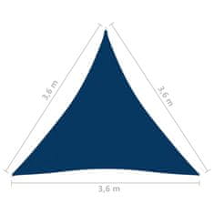 Vidaxl Tieniaca plachta oxfordská látka trojuholníková 3,6x3,6x3,6m modrá