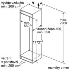 Bosch vstavaná kombinovaná chladnička KIV87VFE0