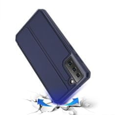 Dux Ducis Skin X knižkové kožené puzdro na Samsung Galaxy S21 Plus 5G, modré