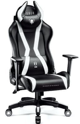 Diablo-Chairs X-Horn 2.0, čierna / biela (5902560336986) športový vzhľad ergonomický komfort koženkové čalúnenie pamäťová pena