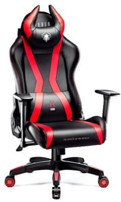 Diablo-Chairs X-Horn 2.0, čierna/červená (5902560337006) športový vzhľad ergonomický komfort koženkové čalúnenie pamäťová pena