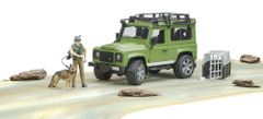 BRUDER 2587 Land Rover s poľovníkom a psom