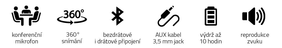 Bluetooth 5.0 konferenčný mikrofón niceboy voice call bt záznam hlasu do vzdialenosti 5 m zariadenie 2 v 1 repráčik a mikrofón aux in vstup výborný zvuk 5w výkon výdrž až 10 h na nabitie microUSB nabíjanie moderný dizajn