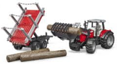 BRUDER 2046 Farmer Massey Ferguson traktor s vlekom