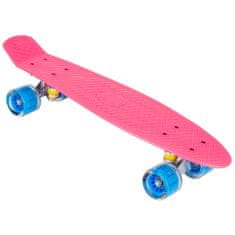 Enero Pennyboard s LED kolieskami 56 cm, ružovo-modrý S-135