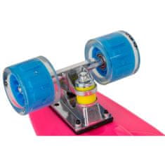 Enero Pennyboard s LED kolieskami 56 cm, ružovo-modrý S-135