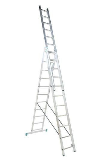 ALVE Hliníkový rebrík trojdielny, 3x8 priečok, dĺžka 230/513 cm - ALVE Eurostyl