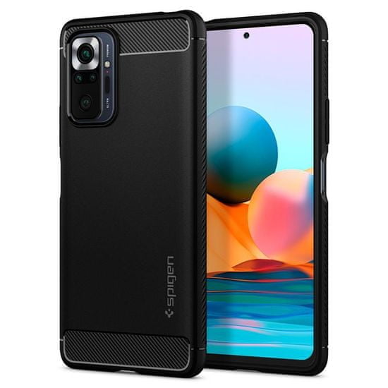 Spigen Rugged Armor silikónový kryt na Xiaomi Redmi Note 10 Pro, čierny