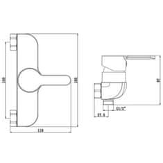 Eisl Vodovodná batérie sprchová nástenná čierna matná DENVER, rozteč 150mm (44406)