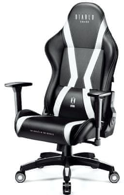 Diablo-Chairs X-Horn 2.0, XL, čierna/biela (5902560336900) výškové polohovanie funkcia hojdania stabilná základňa