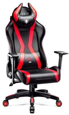 Diablo-Chairs X-Horn 2.0, XL, čierna/červená (5902560336887) športový vzhľad ergonomický komfort koženkové čalúnenie pamäťová pena