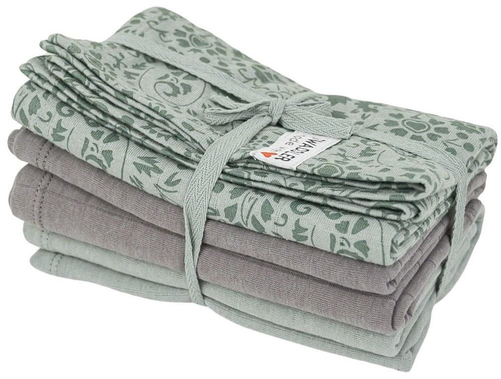 Lodger Swaddler Flower Tribe 3-balenie 70 x 70 cm Silt Green