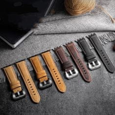 BStrap Leather Lux remienok na Apple Watch 42/44/45mm, black