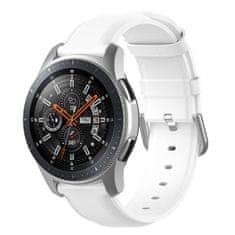 BStrap Leather Lux remienok na Samsung Galaxy Watch 3 45mm, white