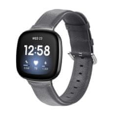 BStrap Leather Lux remienok na Fitbit Versa 3, dark gray