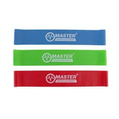 Master akčný set posilňovacích gúm Aerobik Tone Loop - 0,3, 0,5 a 0,7 mm