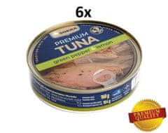 Tuniak v oleji so zeleným korením a citrónom 160 g, 6ks
